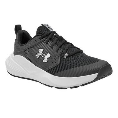 Heren charged commit 4 leren sportschoenen (zwart)