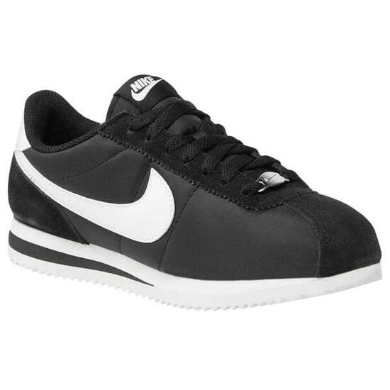 Zapatillas Deportivas de Cuero Cortez para Mujer Blanco, Negro