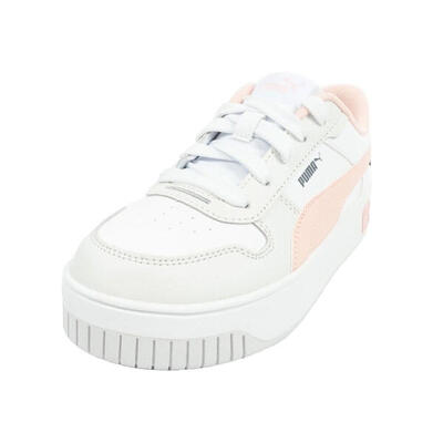 Kinderen/kinderen carina leren trainers (wit/roze)