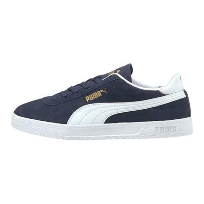 Heren club suède trainers (wit/zwaar blauw)