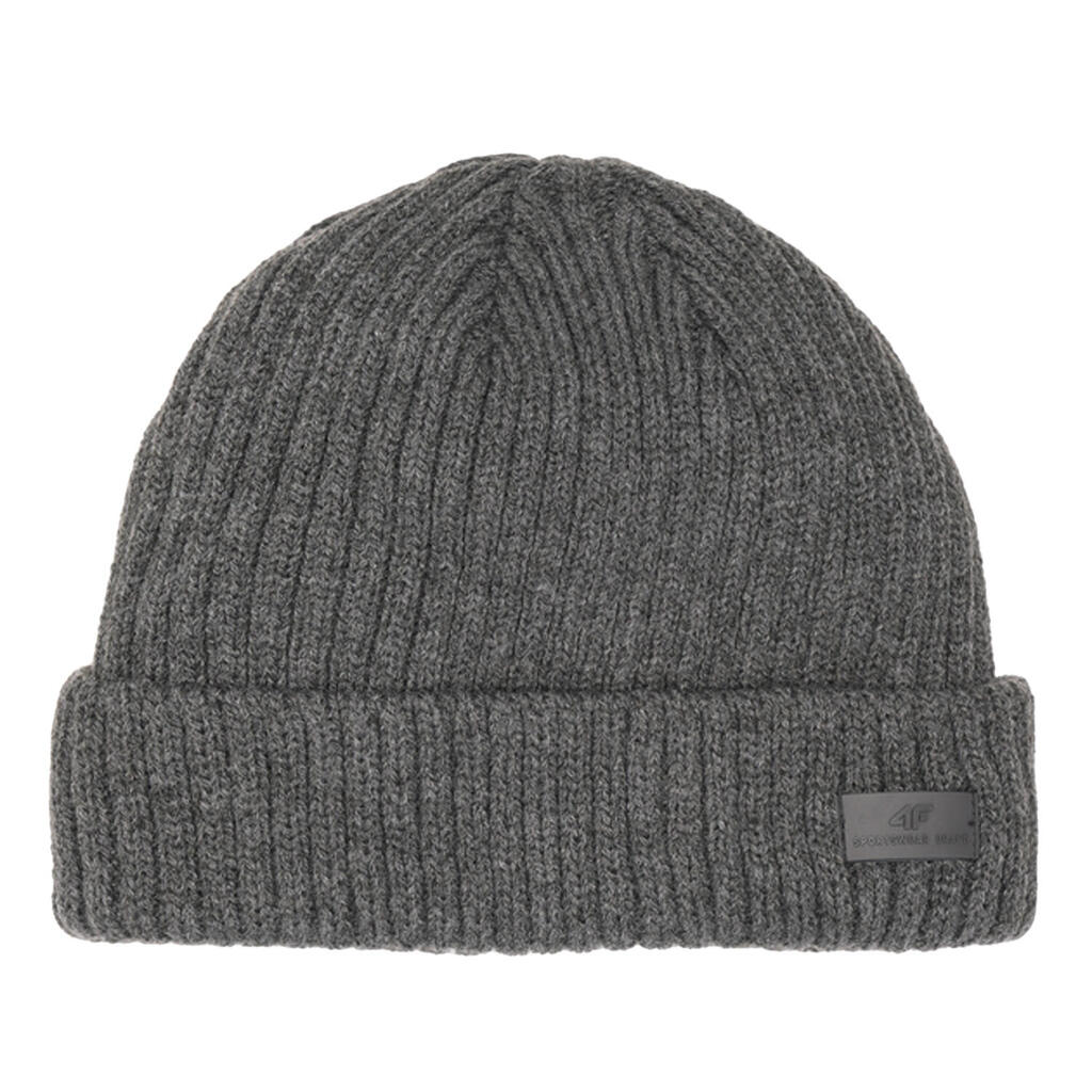 Mens H4Z22 Logo Turned Up Cuff Beanie (Grey)