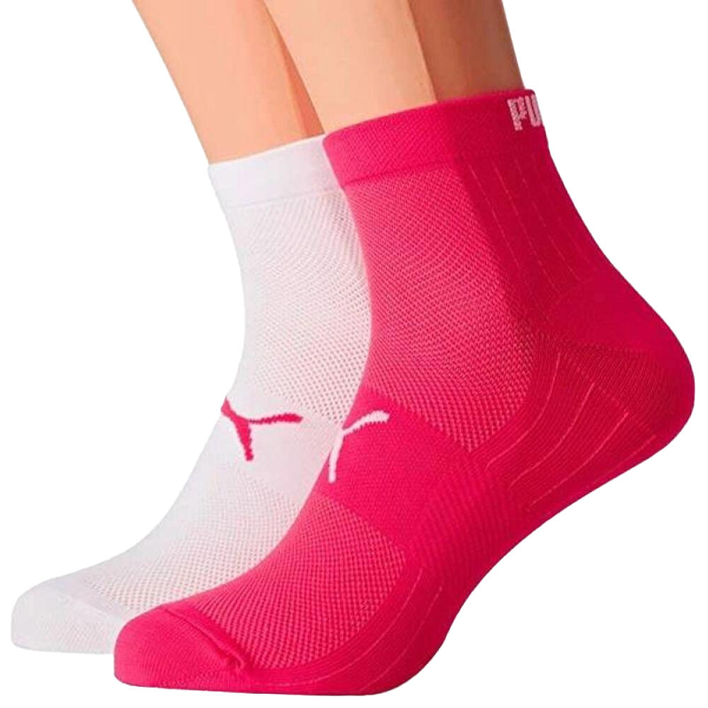 Socquettes Motif/style Logo Femme (Blanc / Rose) 2/3