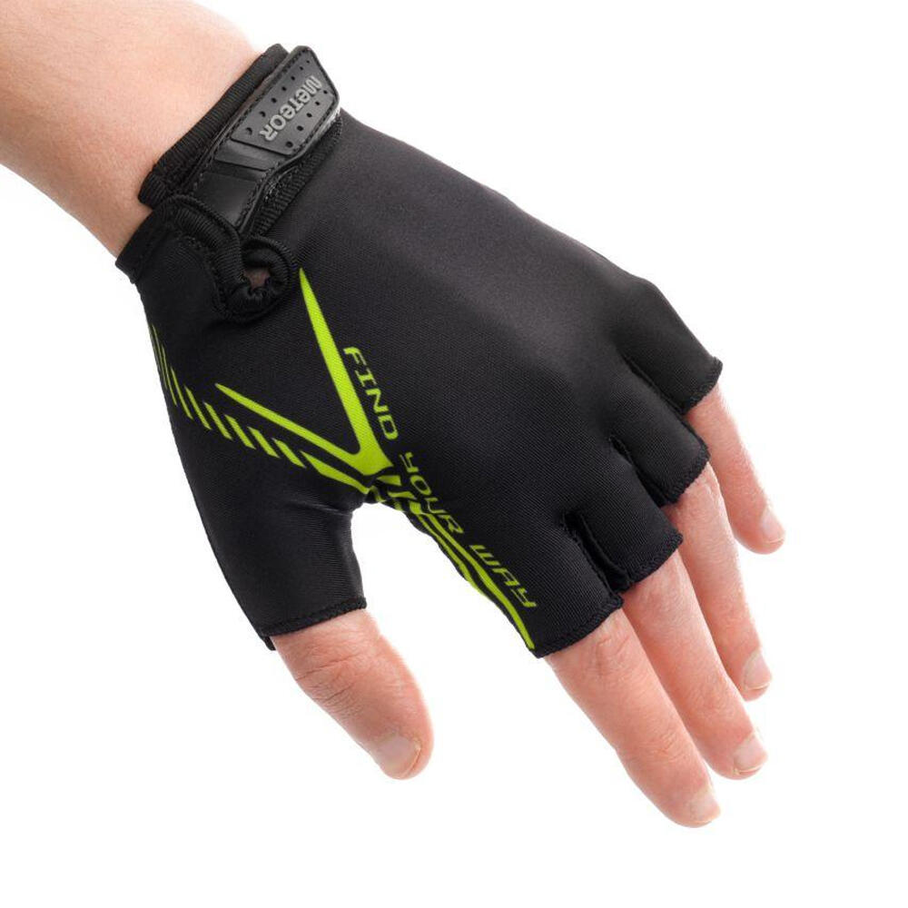 Guantes de Ciclismo Diseño Detalle en Contraste MX12 para Adultos Unisex Negro, 3/4