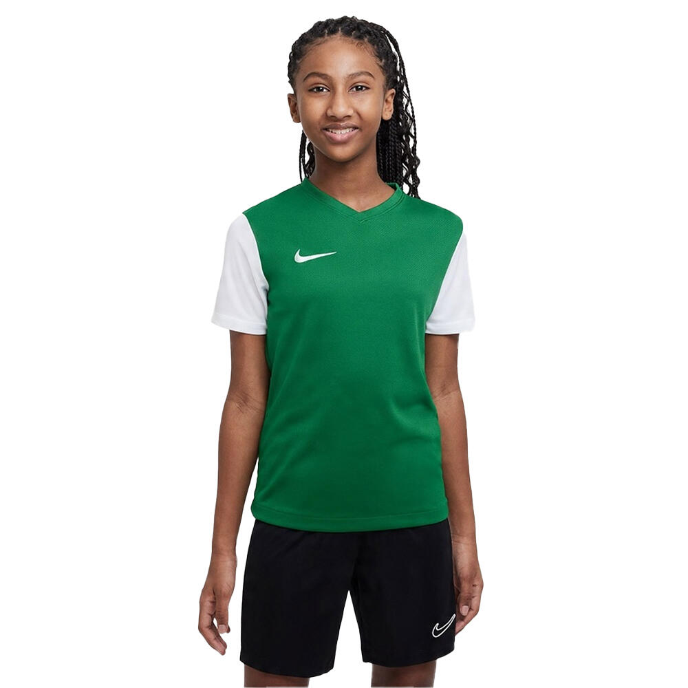 Childrens/Kids Tiempo Premier II DriFIT TShirt (White/Green)