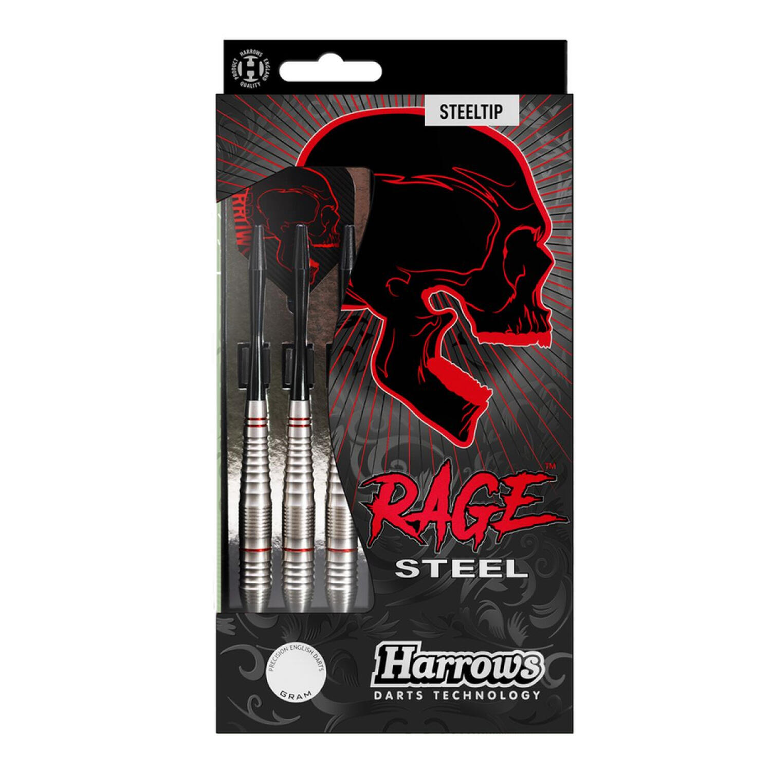 Dardos Rage de Punta de Acero Pack de 3 Negro, Rojo, Gris 3/3