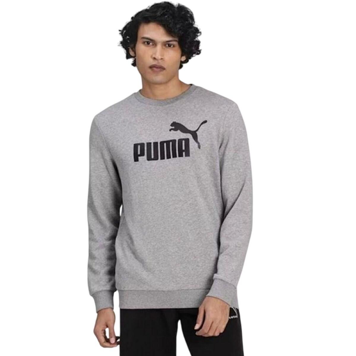 Felpa girocollo Essentials Big Logo da uomo PUMA Medium Gray Heather 3/4