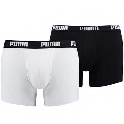 Heren basic boxershorts (set van 2) (wit. zwart)