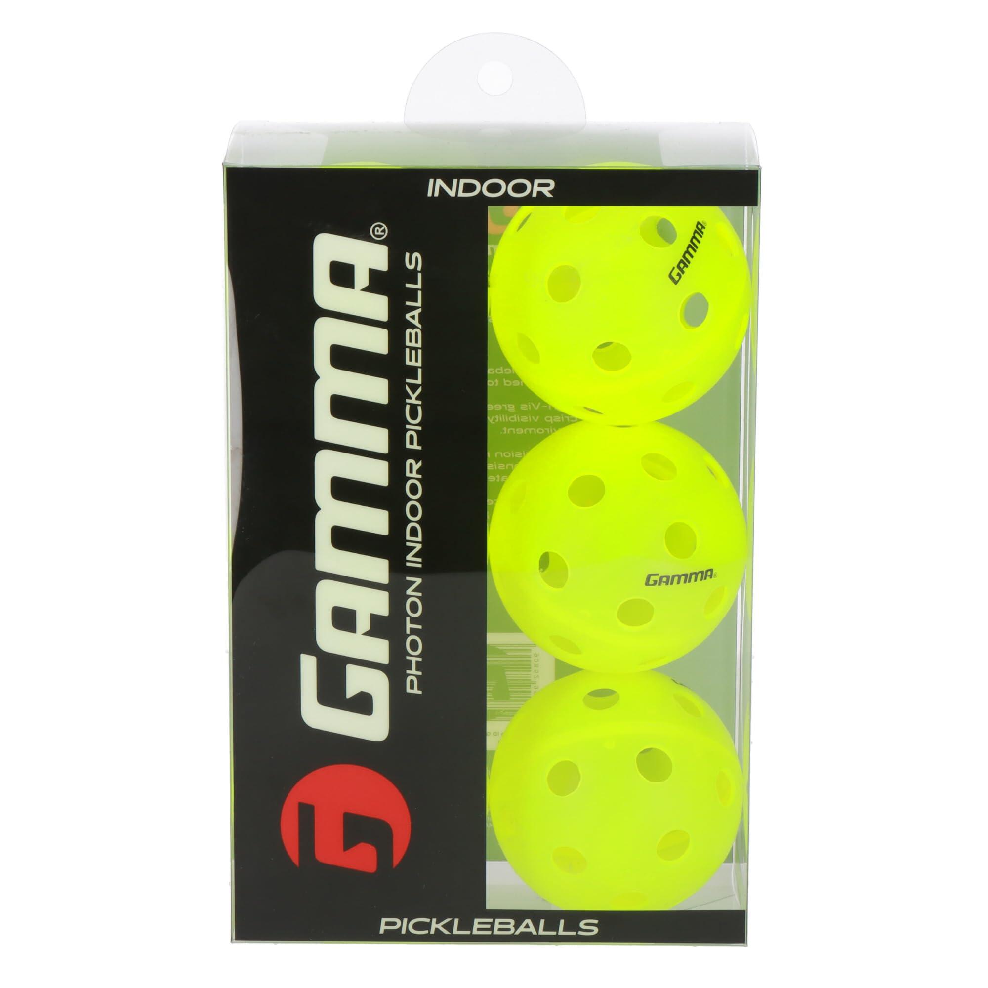 GAMMA Gamma Photon Indoor Pickleballs Pack of 6, USAPA Approved, High-Visibility