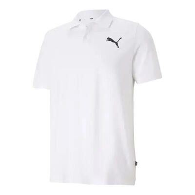 Heren ess piqué poloshirt (wit)