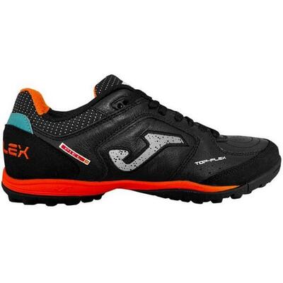 Heren top flex leren kunstmatige grond voetbalschoenen (zwart)