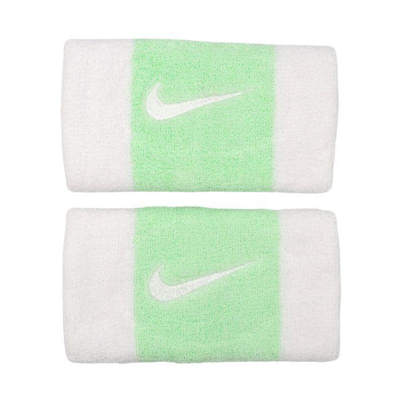 NIKE Pulseira dupla larga Swoosh (Conjunto de 2) Branco / Verde