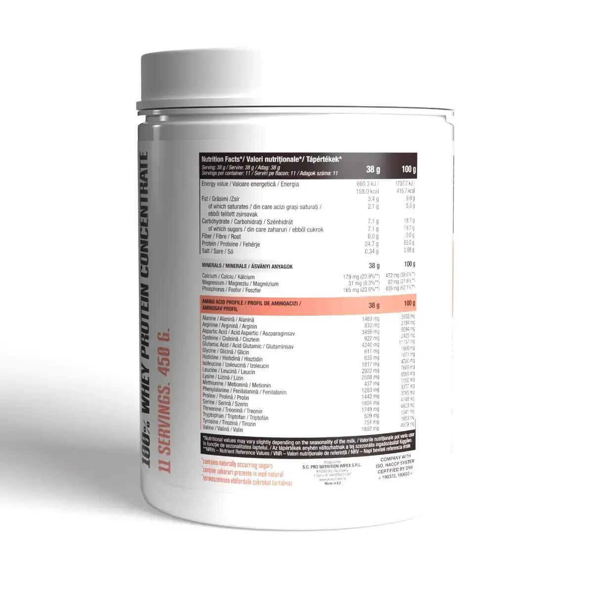 Concentrat proteic din zer, Pro Whey, Natur, 450g 2/4