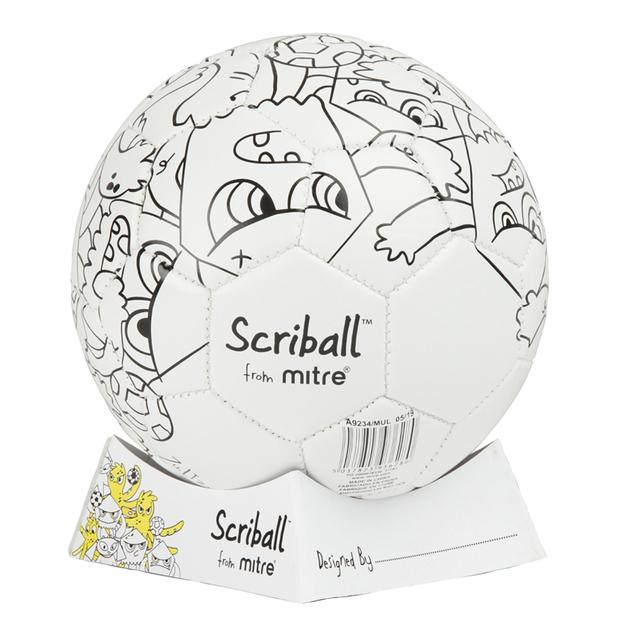 Ensemble Mini Ballon De Foot SCRIBALL ZOIDS (Bleu / Jaune / Blanc) Taille unique 3/3