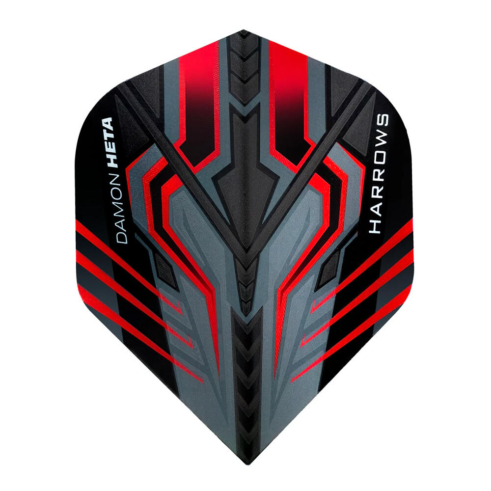 Damon Heta Dart Flights (Conjunto de 3) (Vermelho / Preto) 2/2