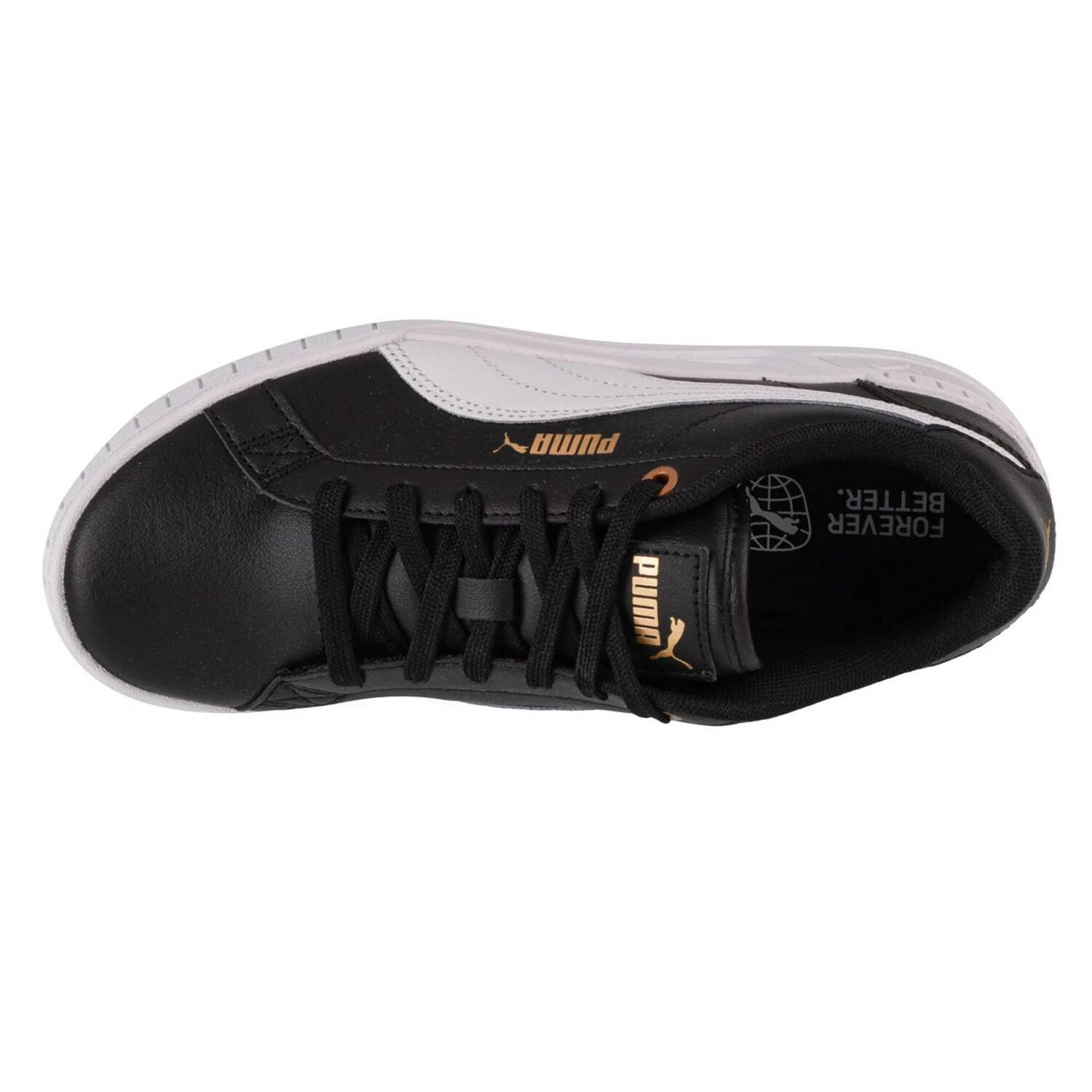 Zapatillas Deportivas de Cuero Karmen Cuña para Mujer Negro 3/4