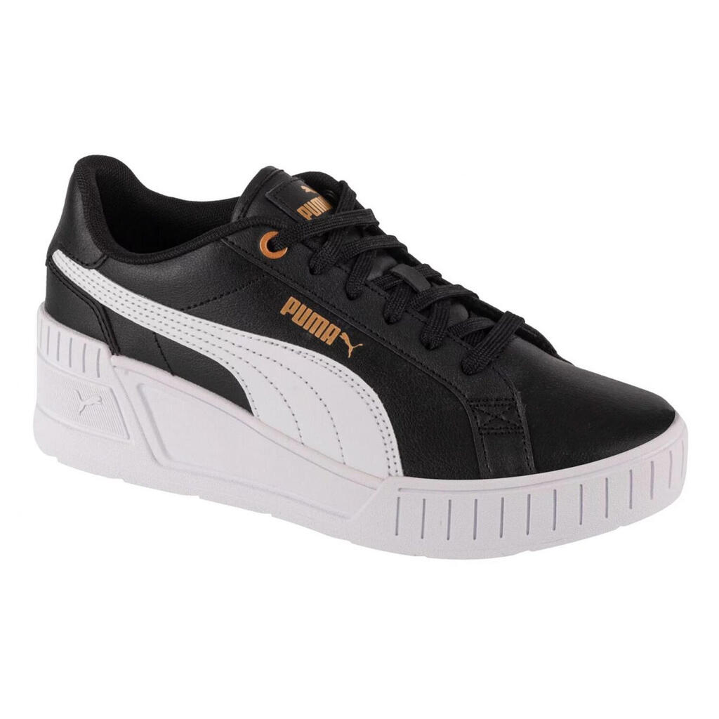 Womens/Ladies Karmen Leather Wedge Trainers (Black)
