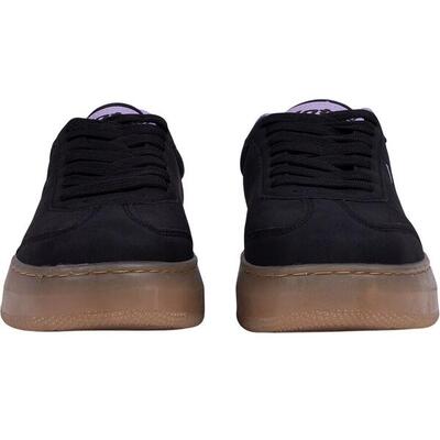Dames iskar synthetisch leren trainers (zwart/paars)