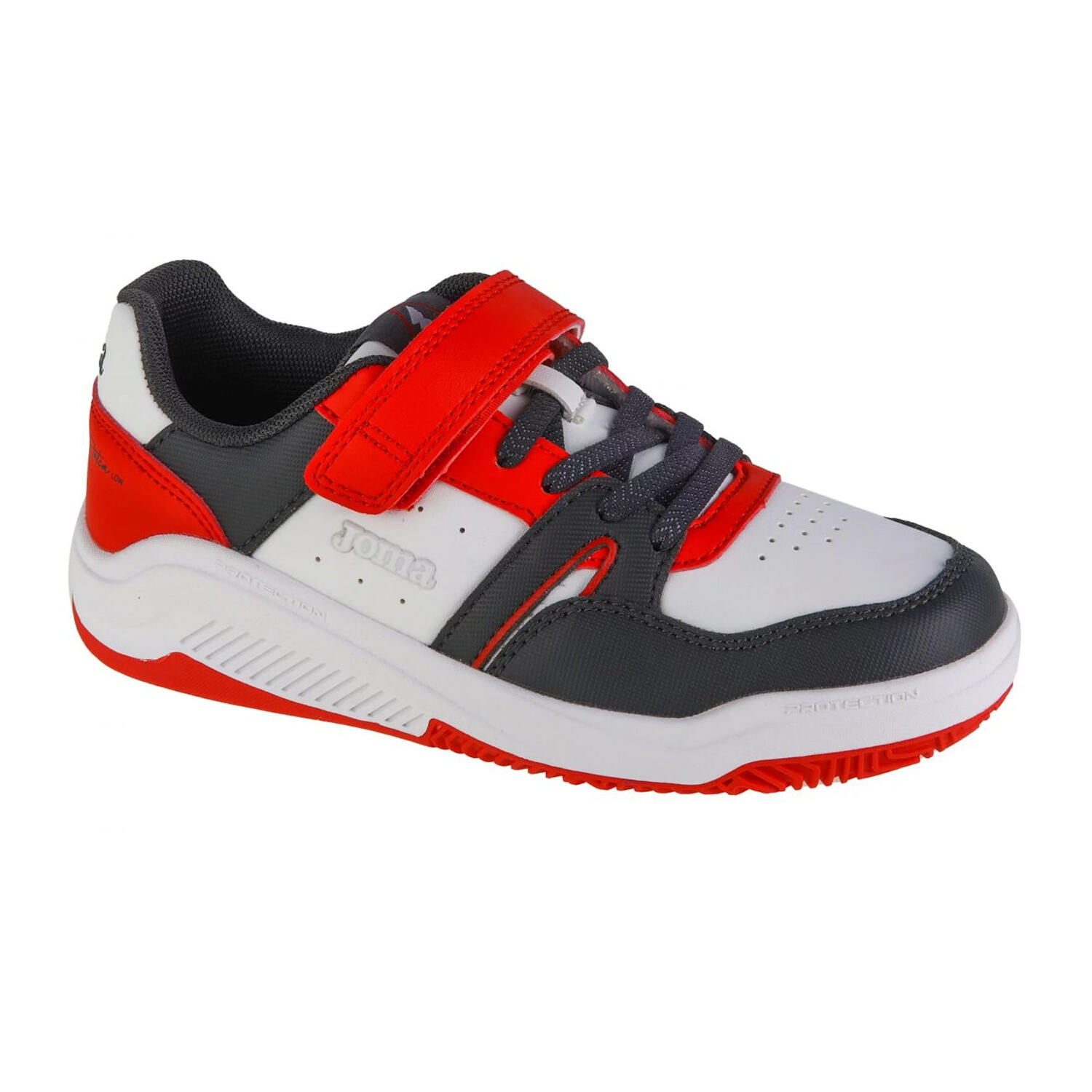 Joma - Baskets Platea Enfant (blanc / Noir / Rouge) - Chaussures De Sport - Blanc|noir|rouge - Decathlon