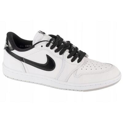 Heren air jordan 1 leather low trainers (wit)