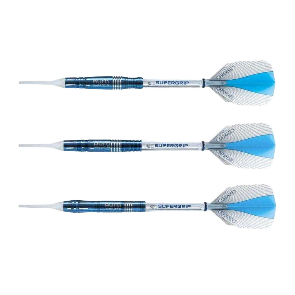 Aura Soft Tip Darts (Pack of 3) (Blue/Grey/Silver)