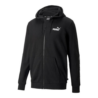 Heren essential tape full zip hoodie (grijs)