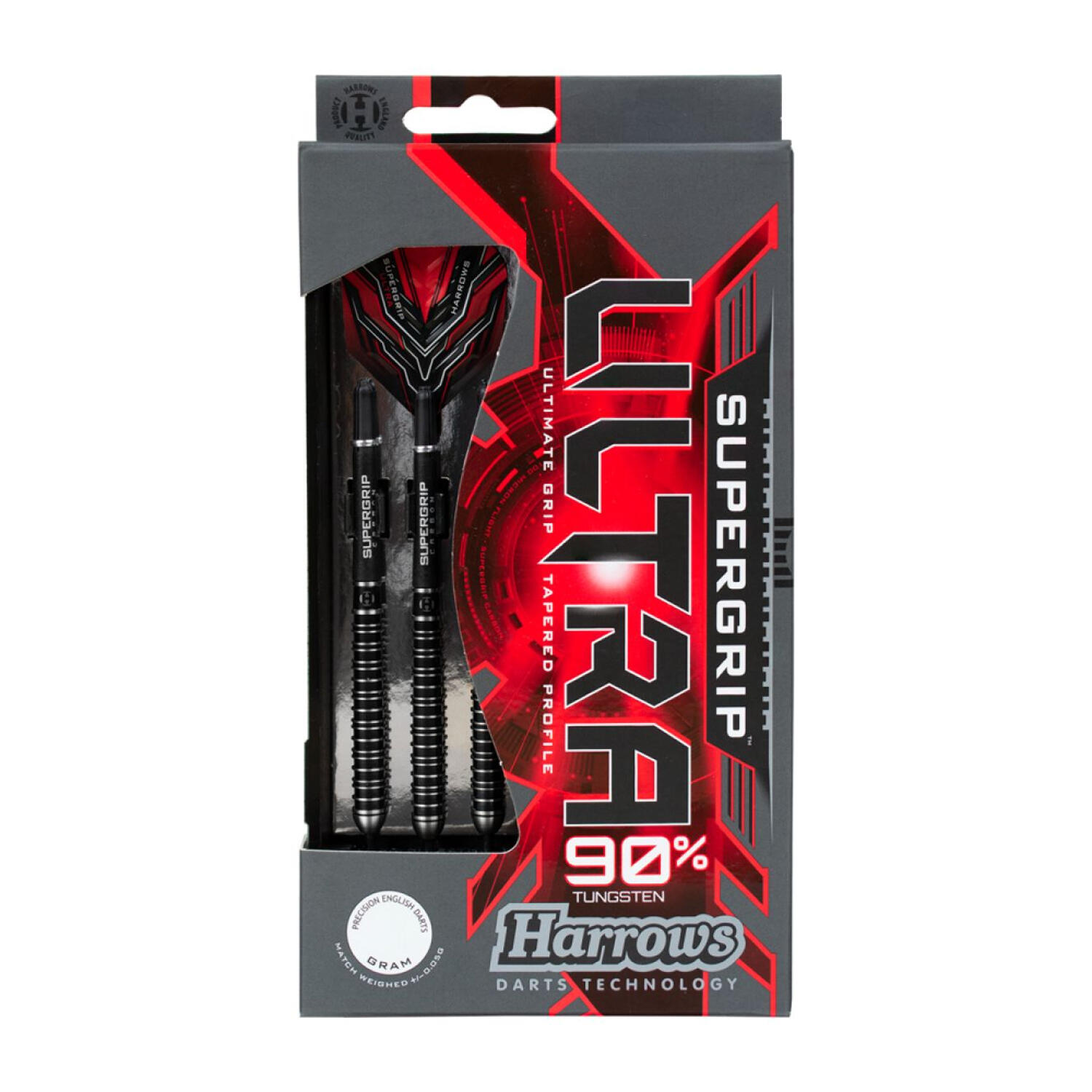 Dardos com ponta de aço Supergrip Ultra (Preto / Vermelho) 4/4