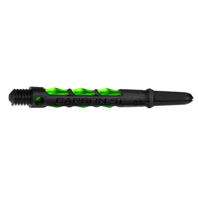 Carbon ST Darts Shafts (Pack of 3) (Black/Green)
