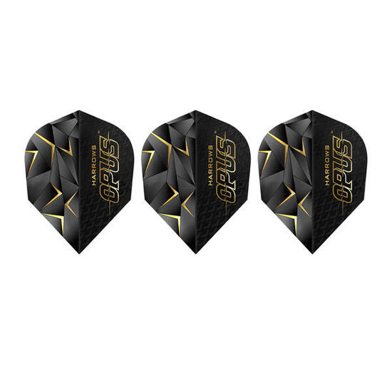 Ailettes De Fléchettes PRIME OPUS (Noir / Jaune Or)