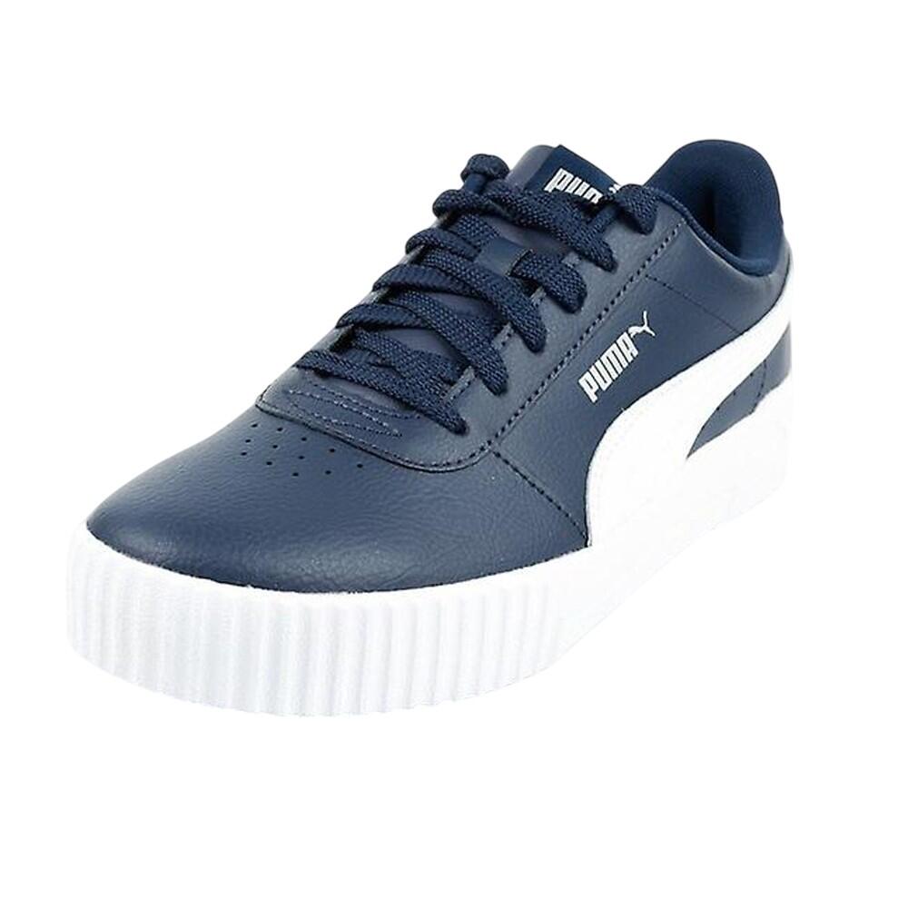 Womens/Ladies Carina Leather Trainers (Navy Blue)
