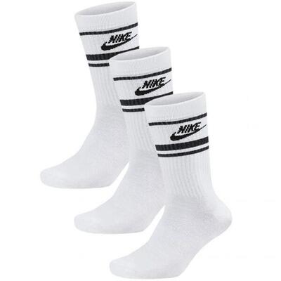 Unisex adult sportswear essential drifit everyday crew sokken (set van 3) (wit.