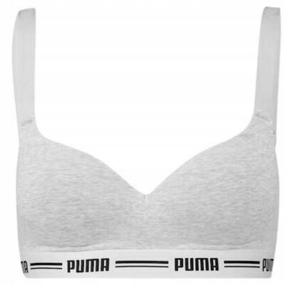Reggiseno Sportivo Imbottita Spalline A Spaghetti Donna Puma Grigio Argento