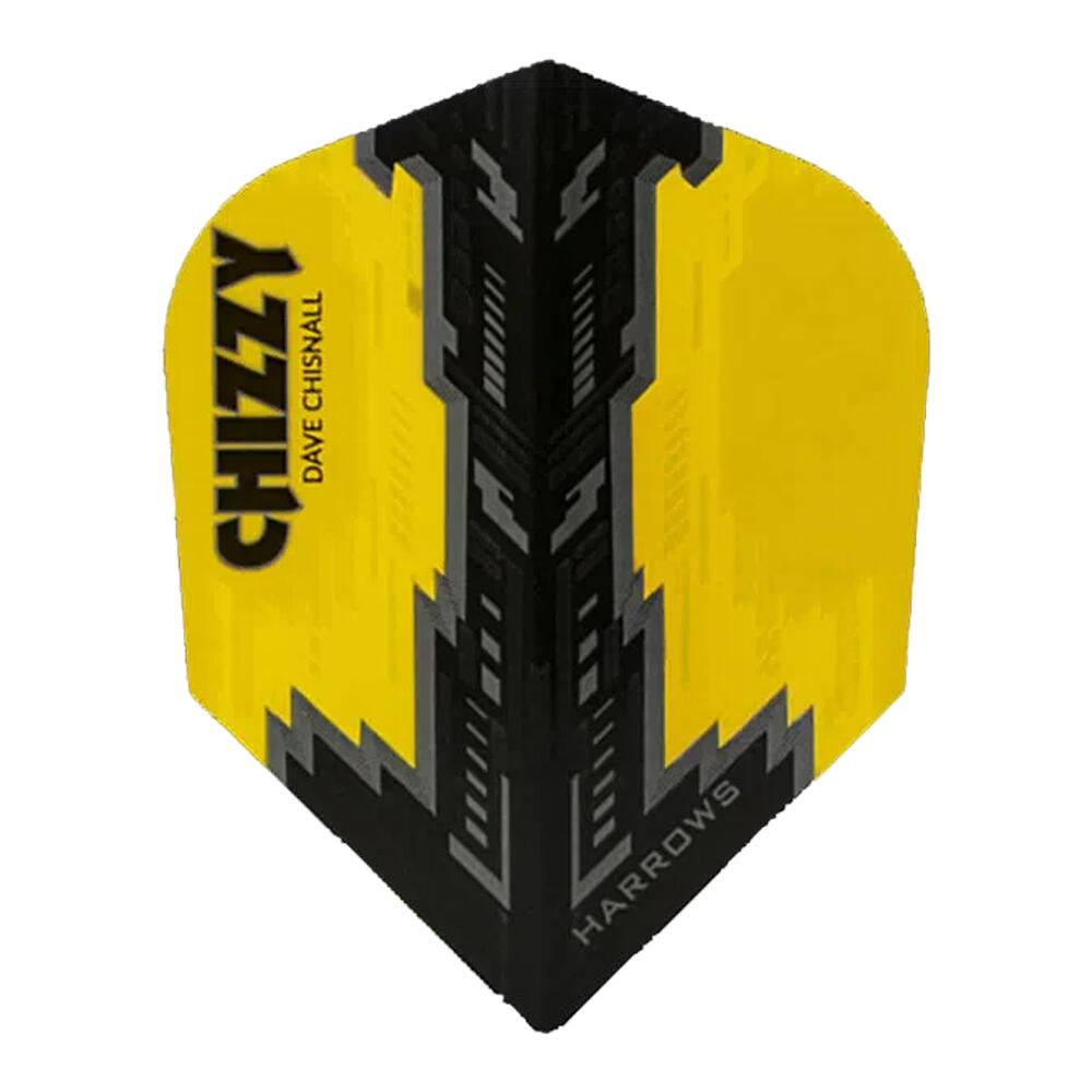 Plumas de Dardos Chizzy Dave Chisnall Packs de 3 Amarillo, Negro 2/2