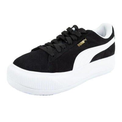 Dames mayu suède trainers (wit. zwart)