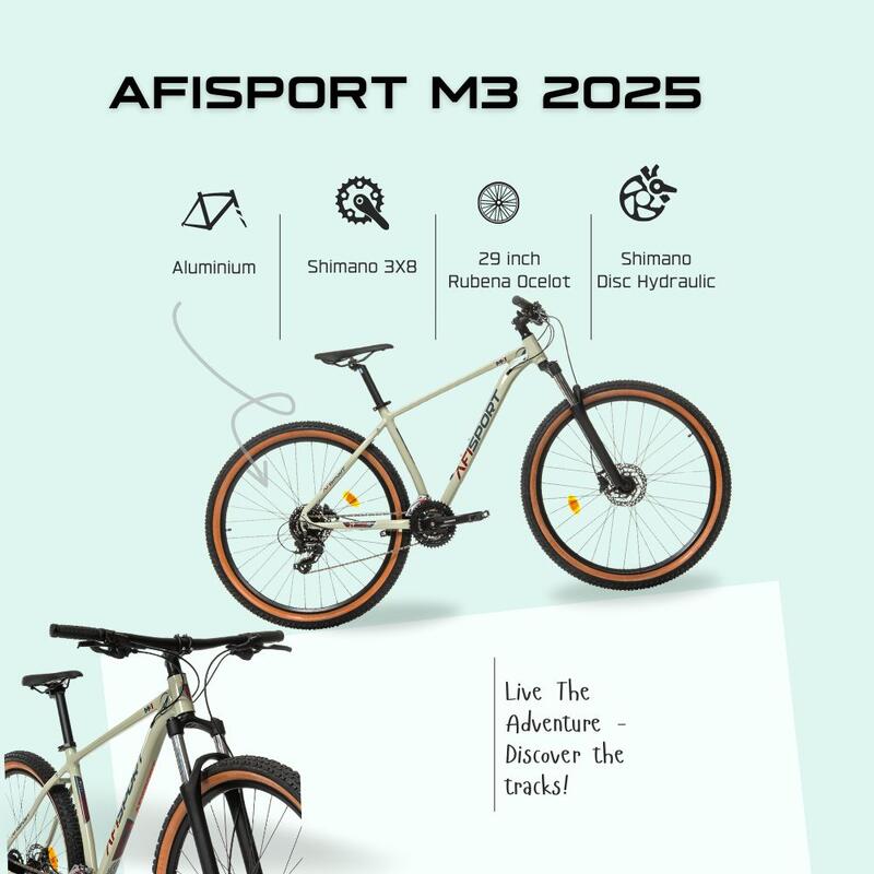 Bicicleta Mtb Afisport M3 2025 - 29 inch, L, Gri