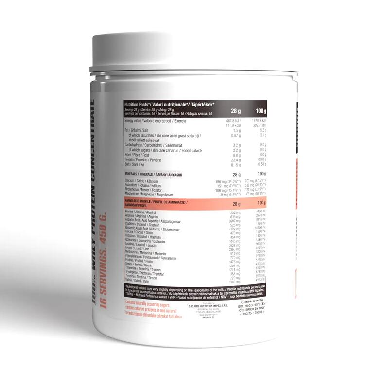 Concentrat proteic din zer, Whey Protein, Natur, 450g