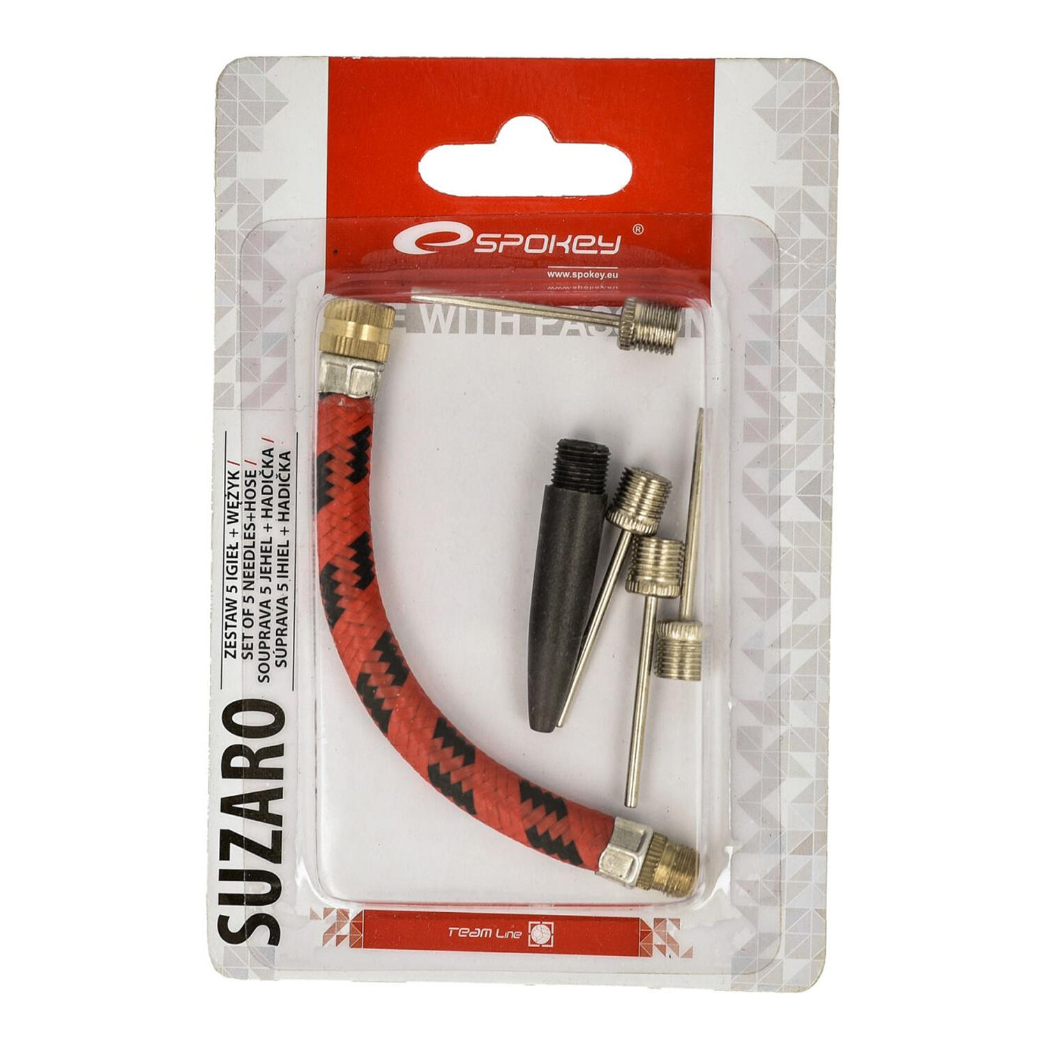 Aghi Di Gonfiaggio Set Misura Confezione 4 Spokey Suzaro Rosso Argento 3/3