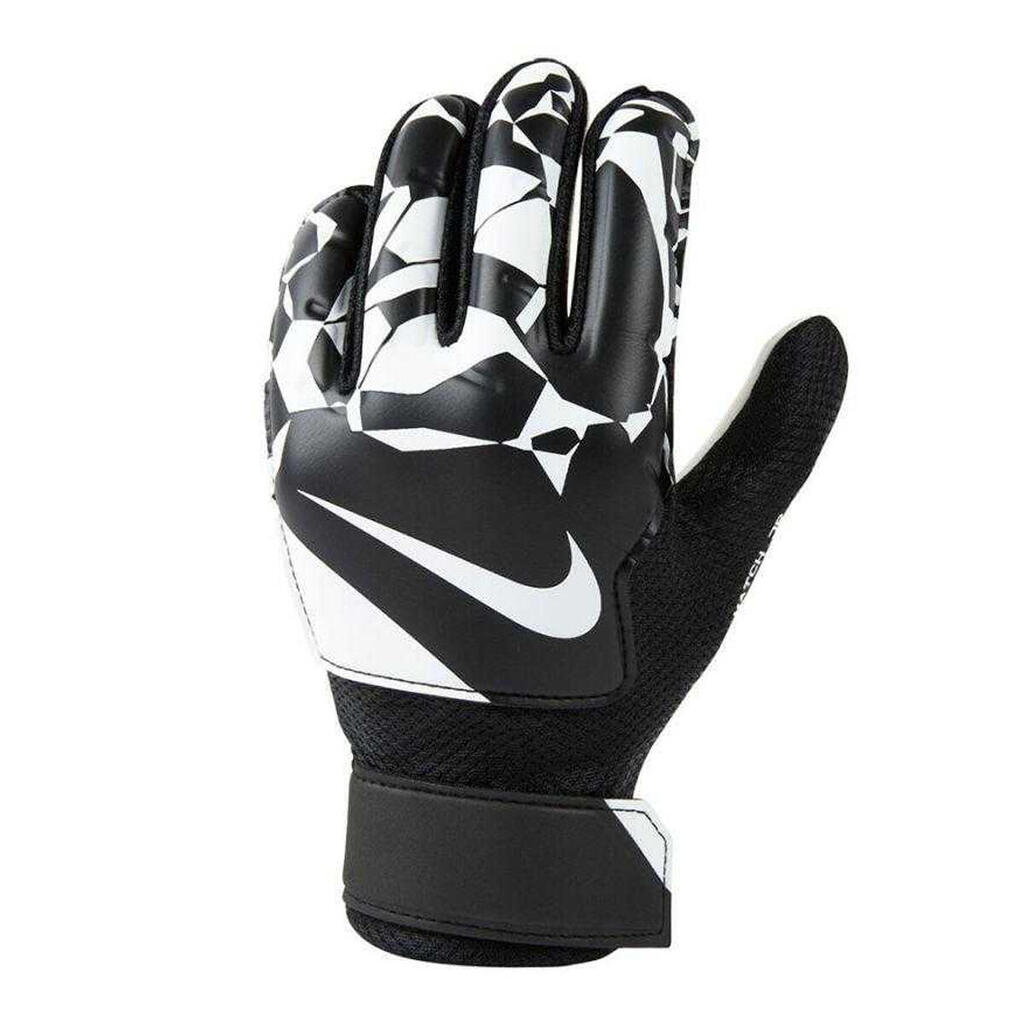 Childrens/Kids Match Goalkeeper Gloves (Black/White)
