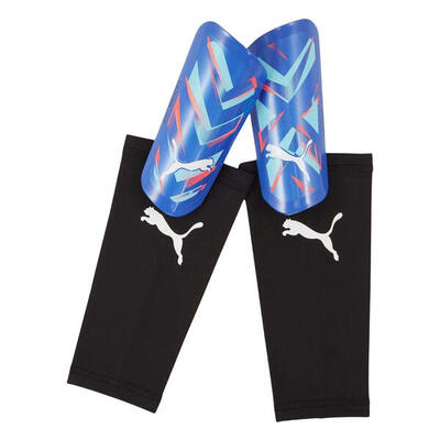 Set ultra lichte scheenbeschermers voor volwassenen (zwart/blauw)