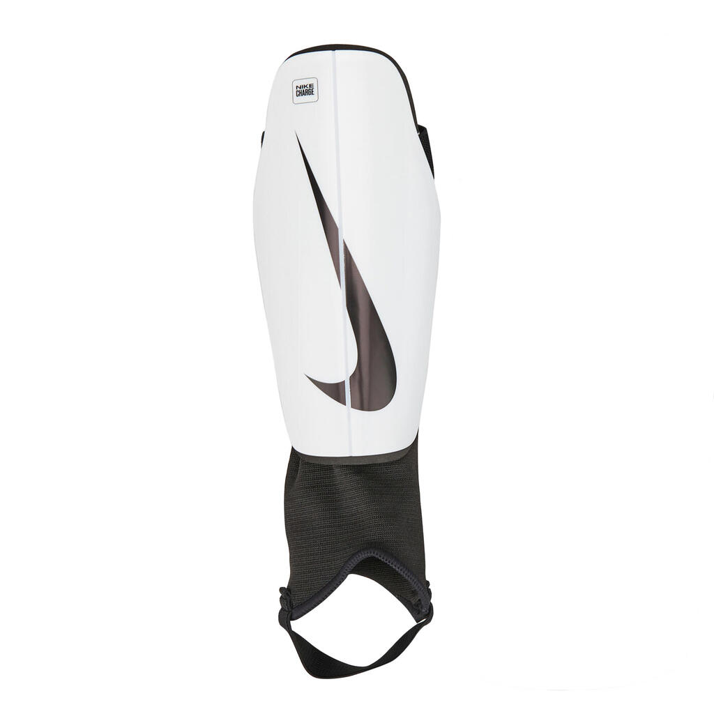 Charge Football Shin & Ankle Guards (White/Black) XL