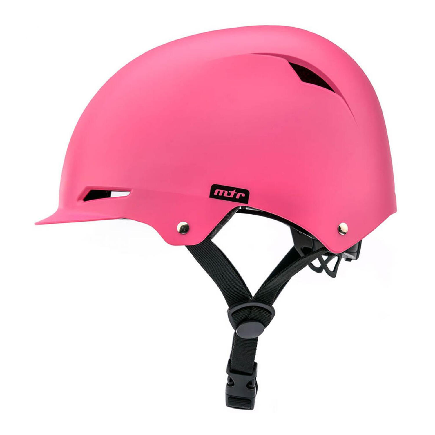 Casco para Bici Diseño Liso para Niños/Niñas Rosa 3/4
