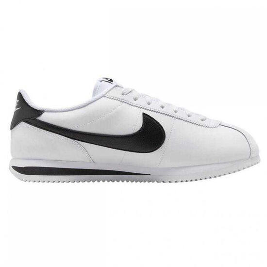 Zapatillas Deportivas de Cuero Cortez para Hombre Blanco, Negro