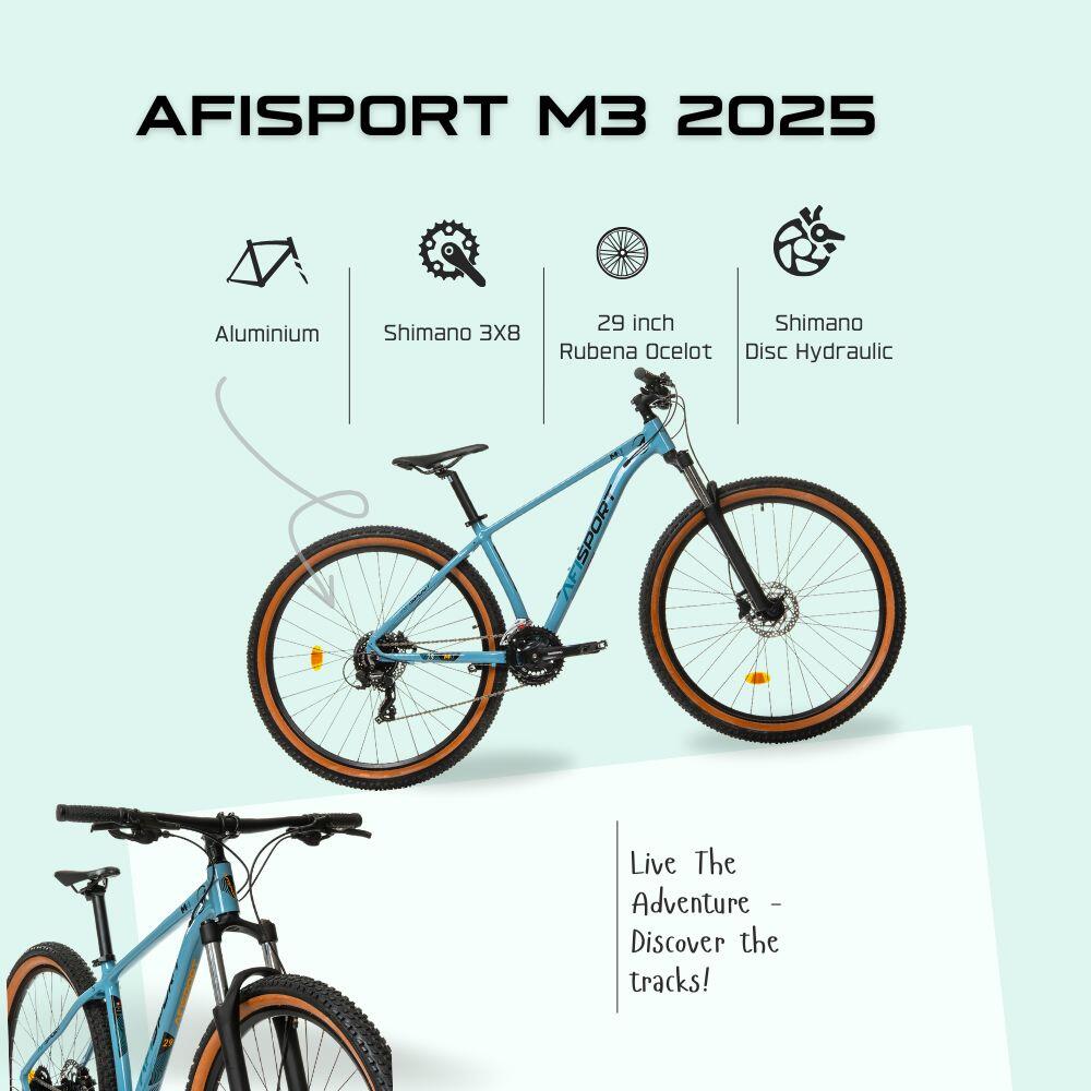 Vélo VTT Afisport M3 2025 - 29 pouces, taille S, bleu 4/7