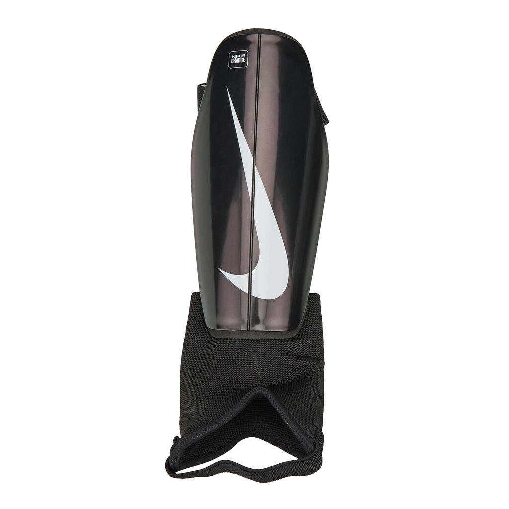 Charge Football Shin & Ankle Guards (Black/White) S