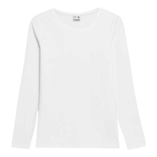 Tshirt Manches Longues Style Uni Femme (Blanc)
