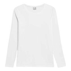 Tshirt Manches Longues Style Uni Femme (Blanc)
