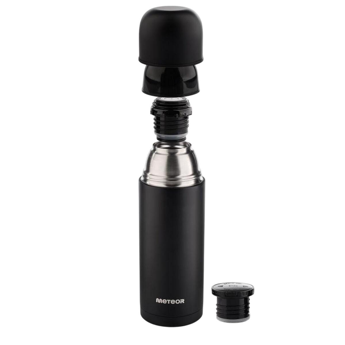 Logo 1000ml thermische veldfles (Zwart) 2/4