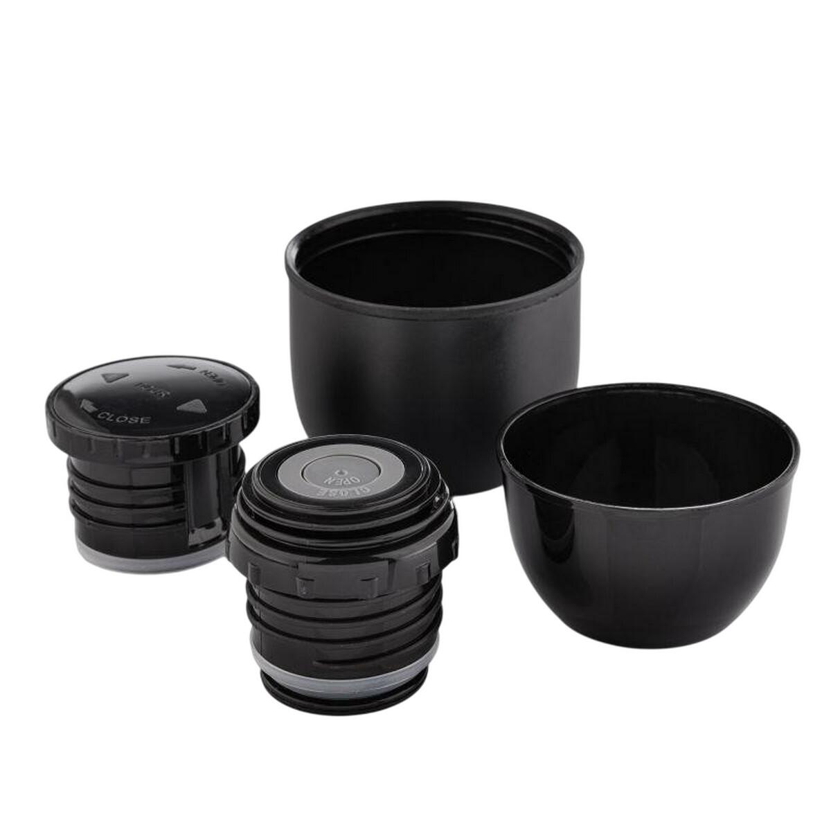 Logo 1000ml thermische veldfles (Zwart) 4/4