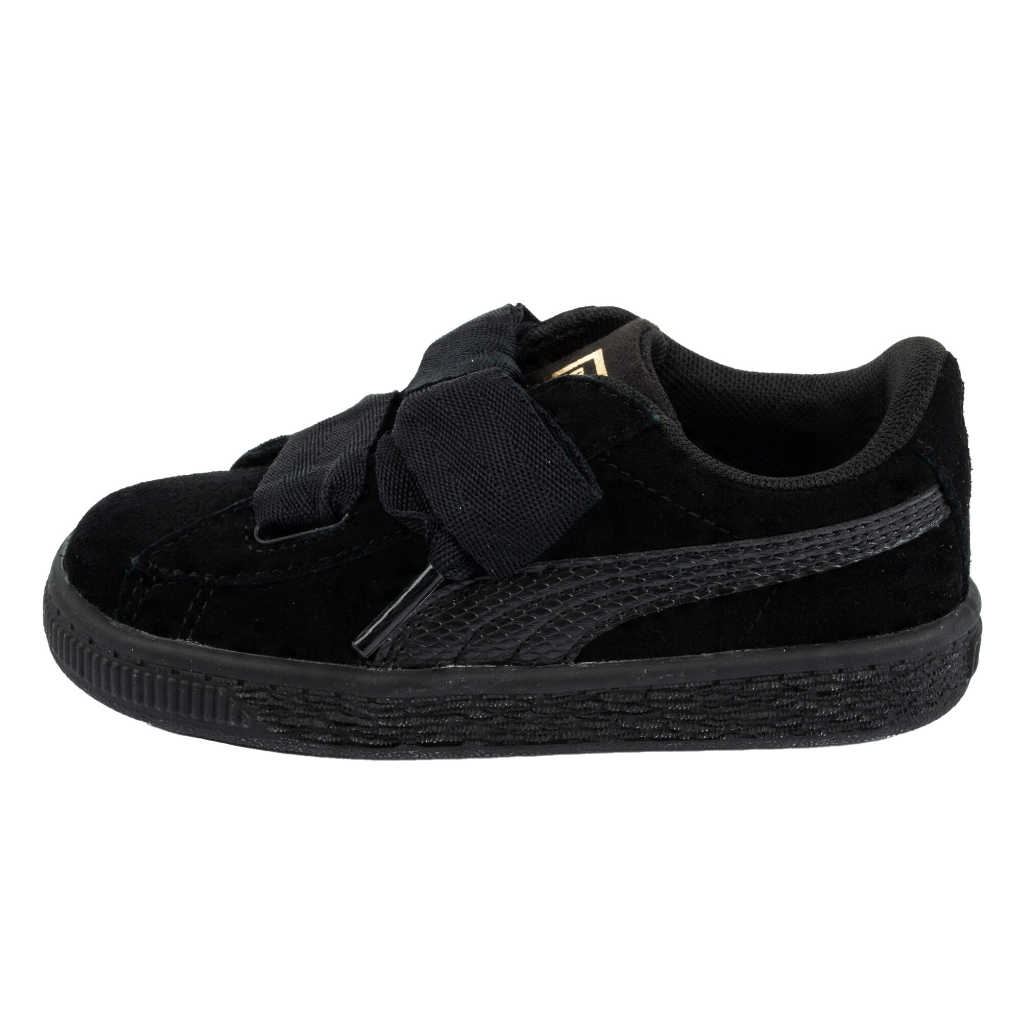 Calçado de couro SNK Heart para criança/criança (Preto) 3/4