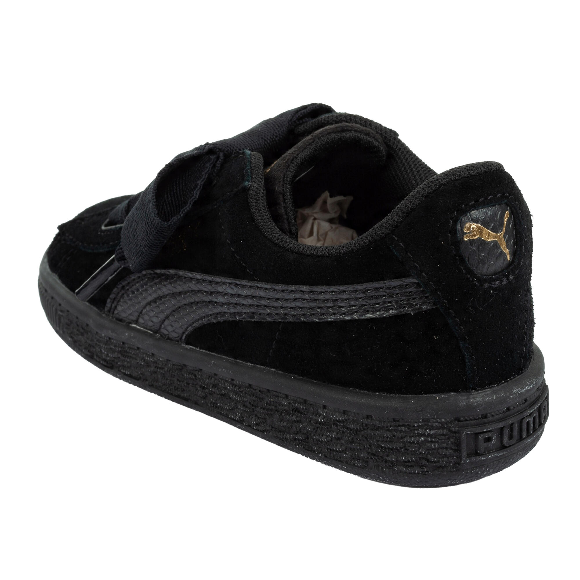 Calçado de couro SNK Heart para criança/criança (Preto) 2/4