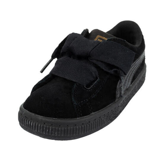 Zapatillas Deportivas de Cuero SNK Diseño Corazón para Niños/Niñas Negro